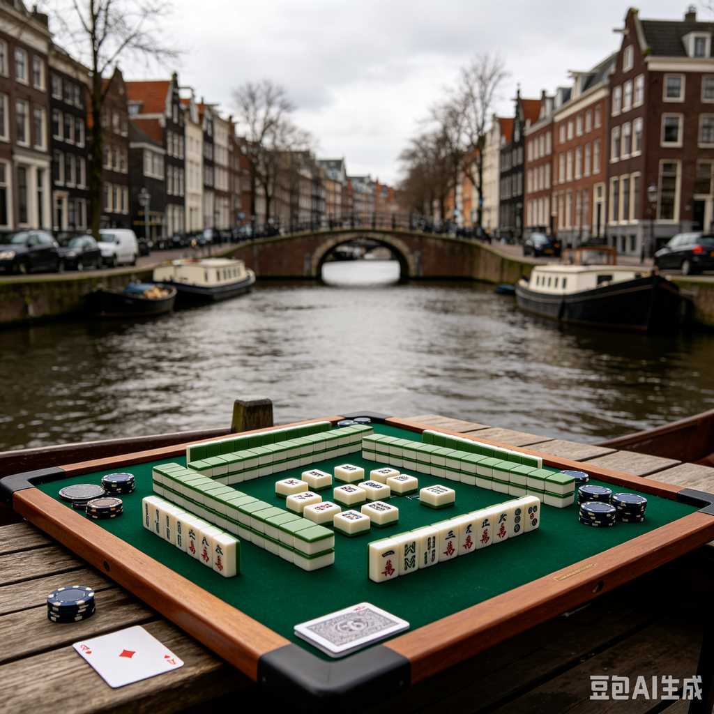 vintage text mahjong set